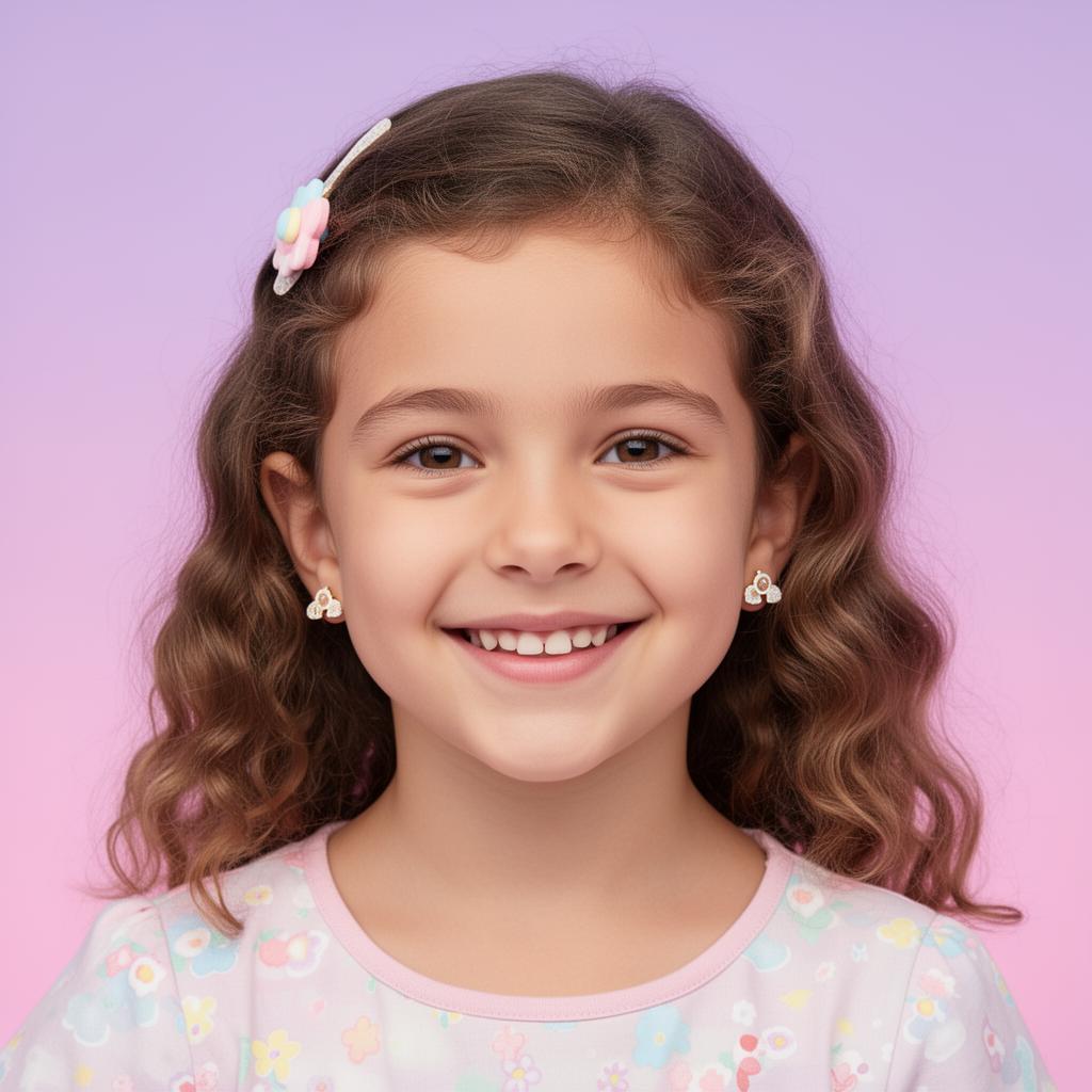 Menina com brincos de sorvete